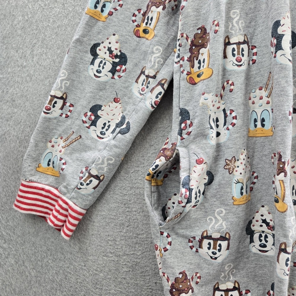 Disney Parks Men Sleepwear XL Gray One‎ Piece Pajamas Mickey Jumpsuit - Picture 15 of 15